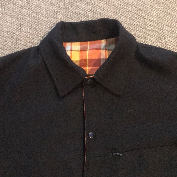 PILGRIM Reversible WOOL jacket BKLYN Navy & Plaid - Picture 2 of 12